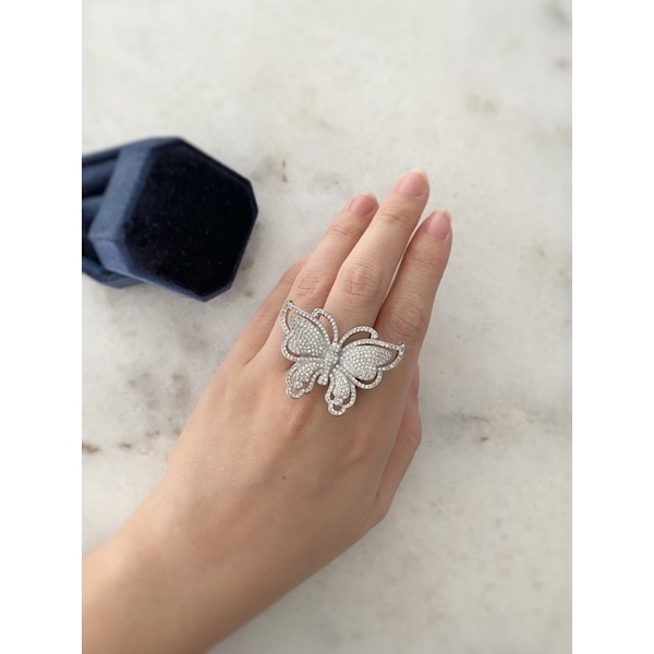 cincin wanita zirconia aksesoris cincin kupu kupu zirconia ring butterfly ring ladies accessories