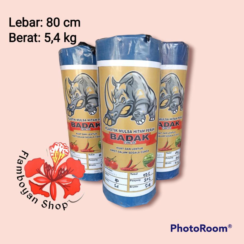 Plastik mulsa hitam perak CAP BADAK lebar 80 cm