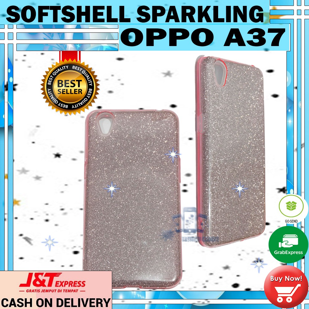 (Warna Acak Pink / Red) Silikon Oppo A37 Ultrathin Oppo A37 Case Sparkling Blink Blink Case Glitter Soft Case Jelly Case Silicone Casing Kesing Kasing Sarung Hp Oppo A37 Neo 9