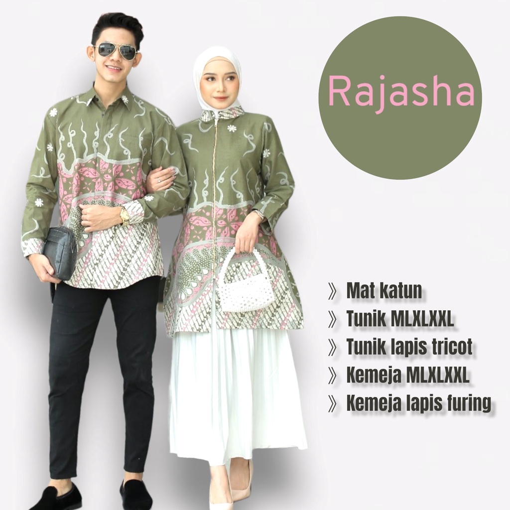 Tunik tricot dan kemeja furing rajasha batik solo atasan kerja