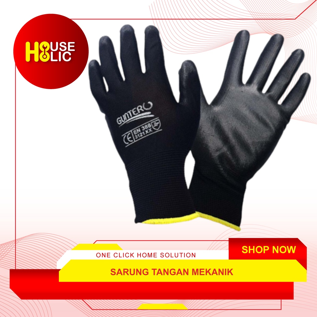 Sarung Tangan Mekanik L XL / Safety Glove / Kaos Tangan Kerja Proyek