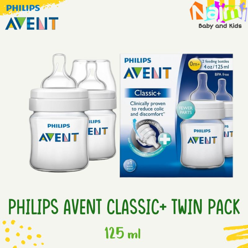 Philips Avent Classic+ Bottle Twin Pack 125 ml isi 2 Botol Susu Bayi