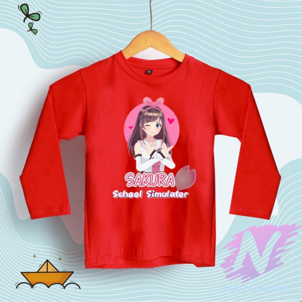 sakura school simulator terbaru baju kaos anak sakura school simulator lengan panjang