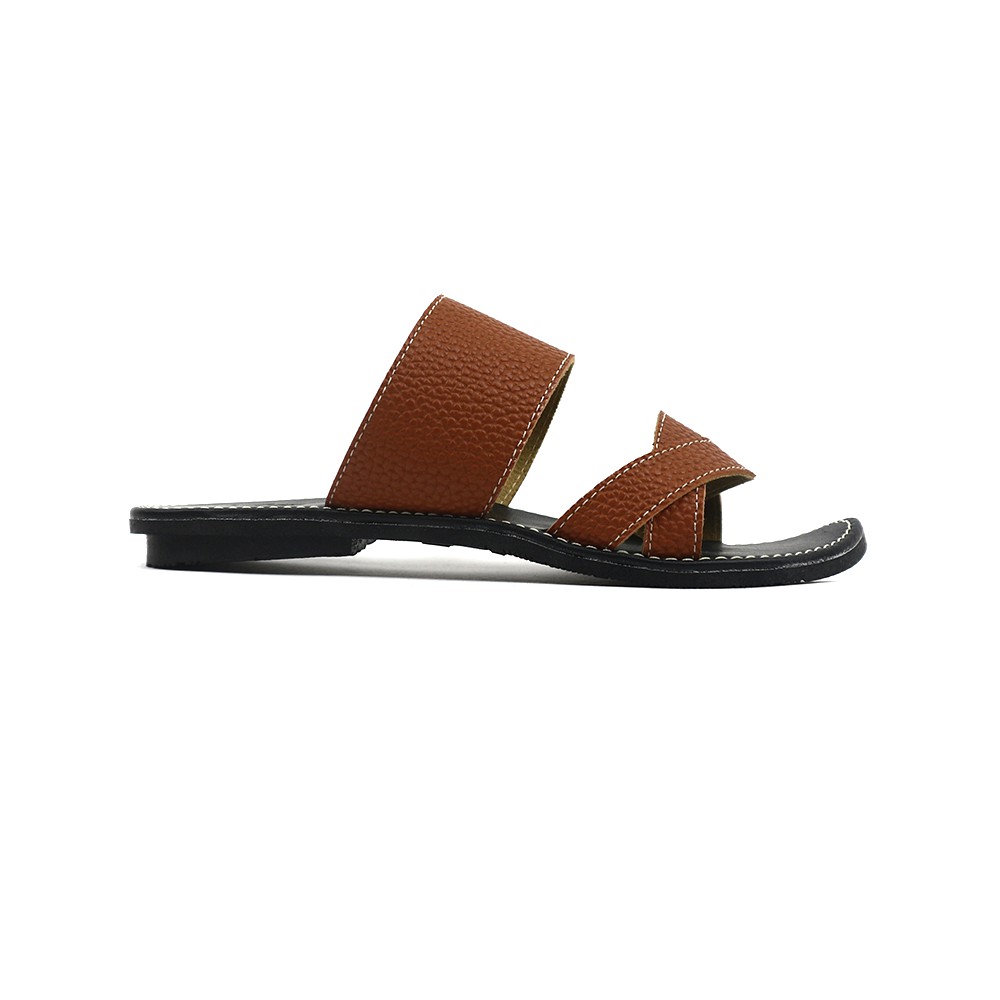 Sandal Papirut Velonesia Bisa COD Sandal Wanita Papirut Murah Sandal Kulit Jeruk EDCC006 - Belvina-Coklat