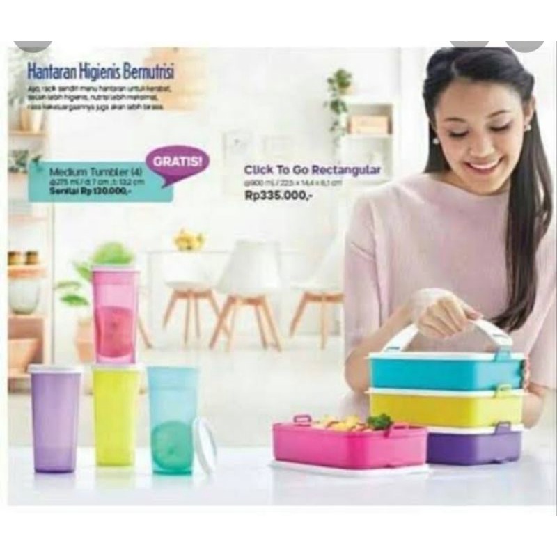 Click to go tupperware free tumbler / rantang tupperware 4 susun free 4 pcs tumbler