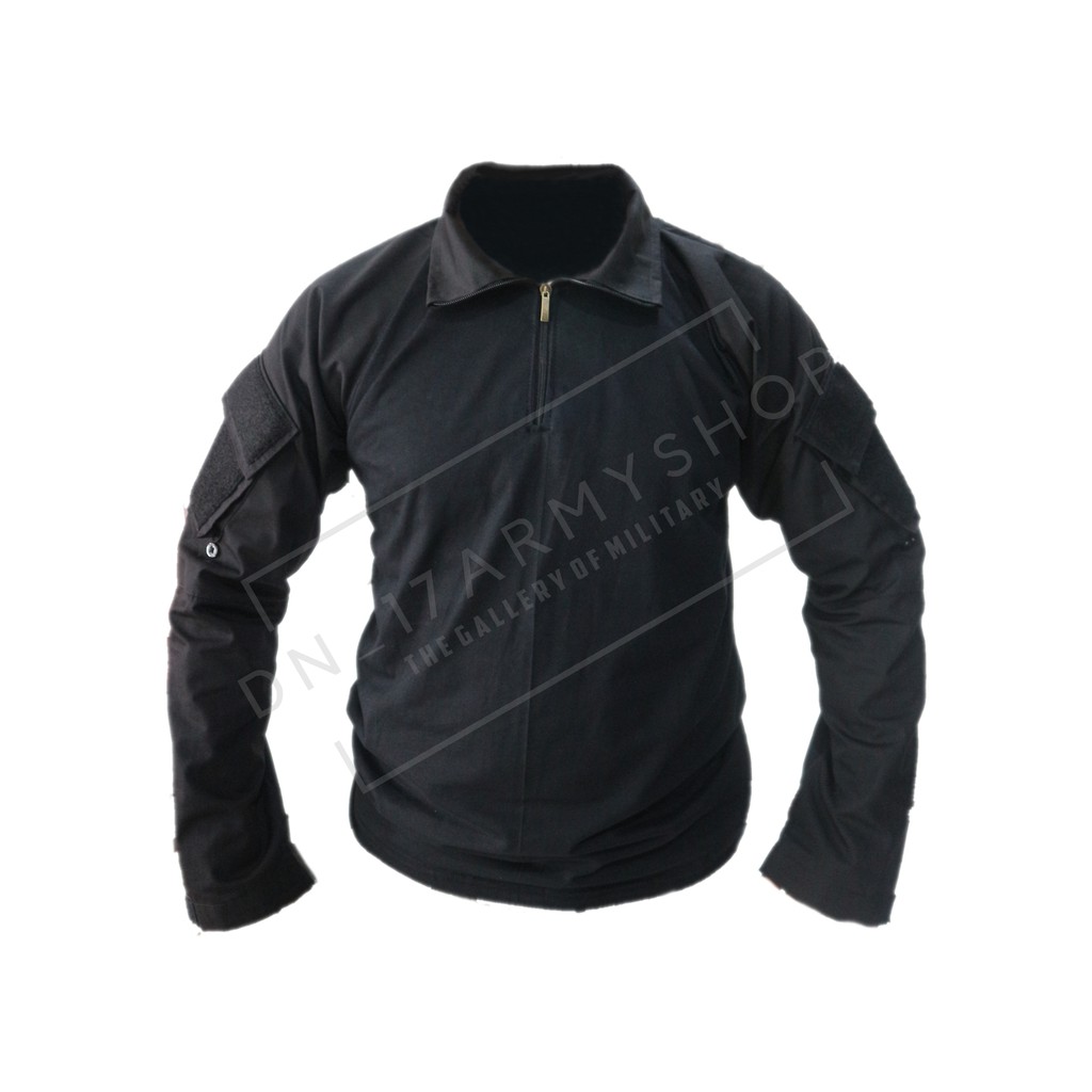 Combat Shirt/Kaos BDU Hitam/Taktikal Shirt Lengan Panjang