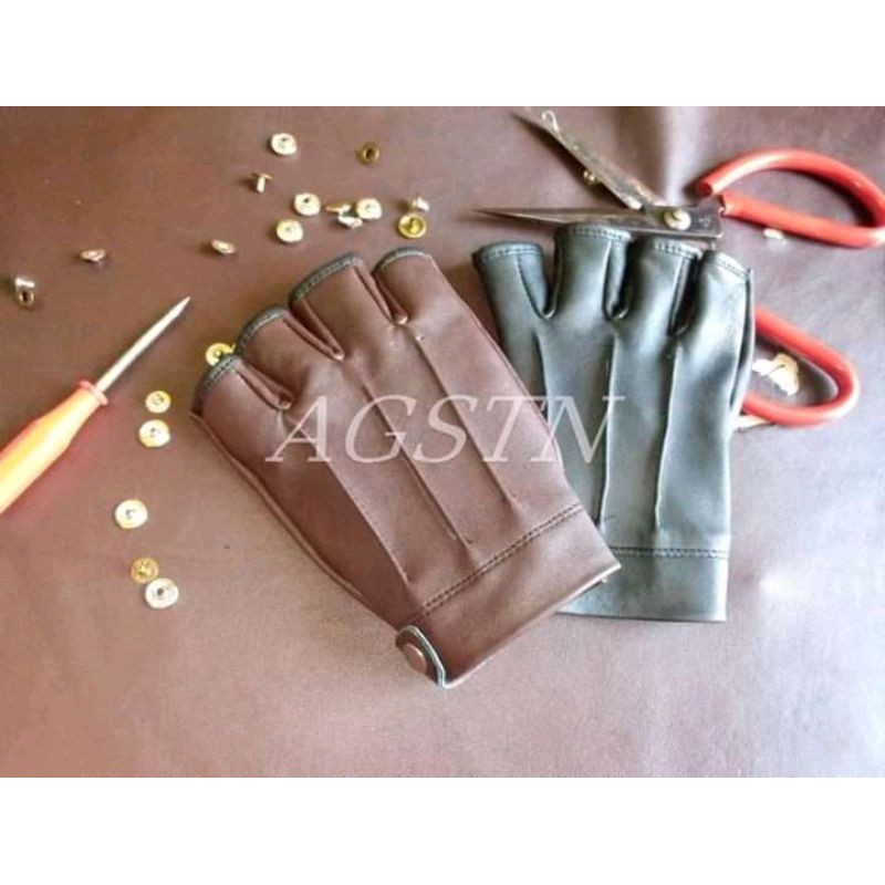 sarung tangan kulit asli /Gloves semi pendek