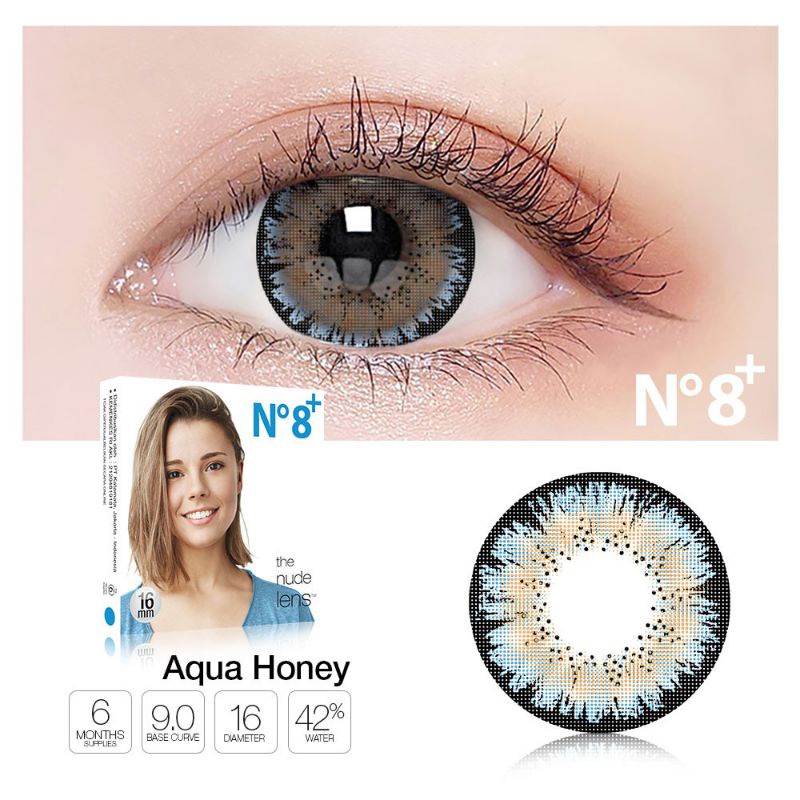 Softlens Ice N8+ big eyes Aqua Honey