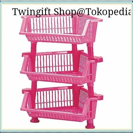 Rak Sudut Plastik Lion Star, Susun 3.(Khusus Gojek).