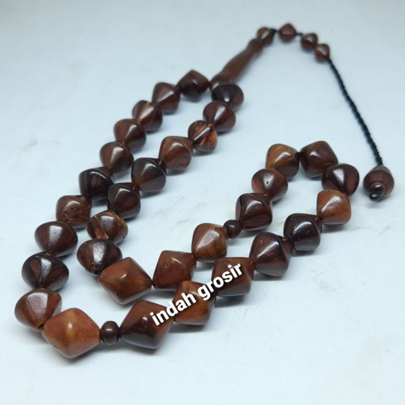 TASBIH KAYU KOKAH WAJIK COKLAT 8MM 33BUTIR