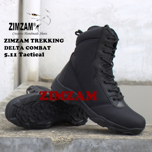[COD] SEPATU ZMZAM TREKKING DELTA COMBAT 5.11 TACTICAL BOOTS SAFETY BLACK CREAM HIKING TOURING TERMURAH
