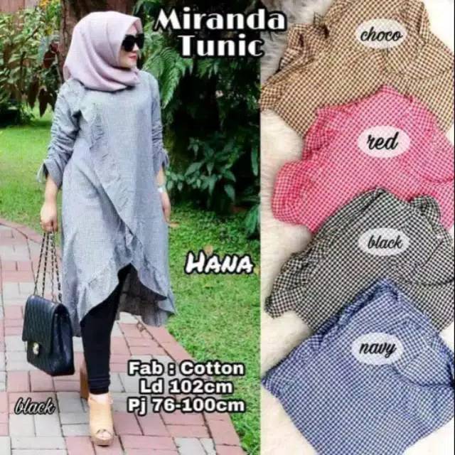 Miranda Tunik / Hana Tunik / Tunik Kotak Kotak
