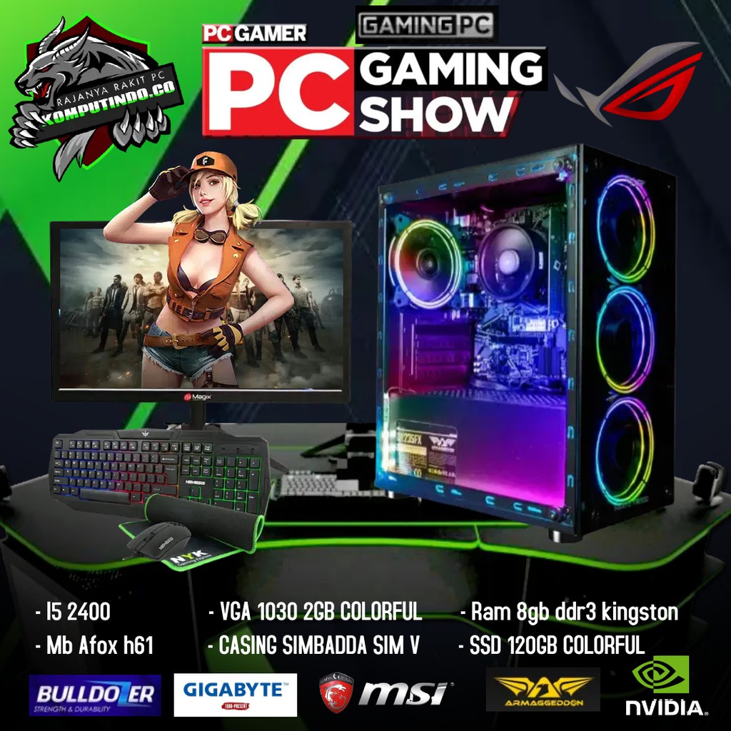 PC GAMING Editing Fullset Intel Core i5 3470 KOMPUTER CPU VGA GT 730 2GB RAM 8GB E32 JAKARTA pc gami