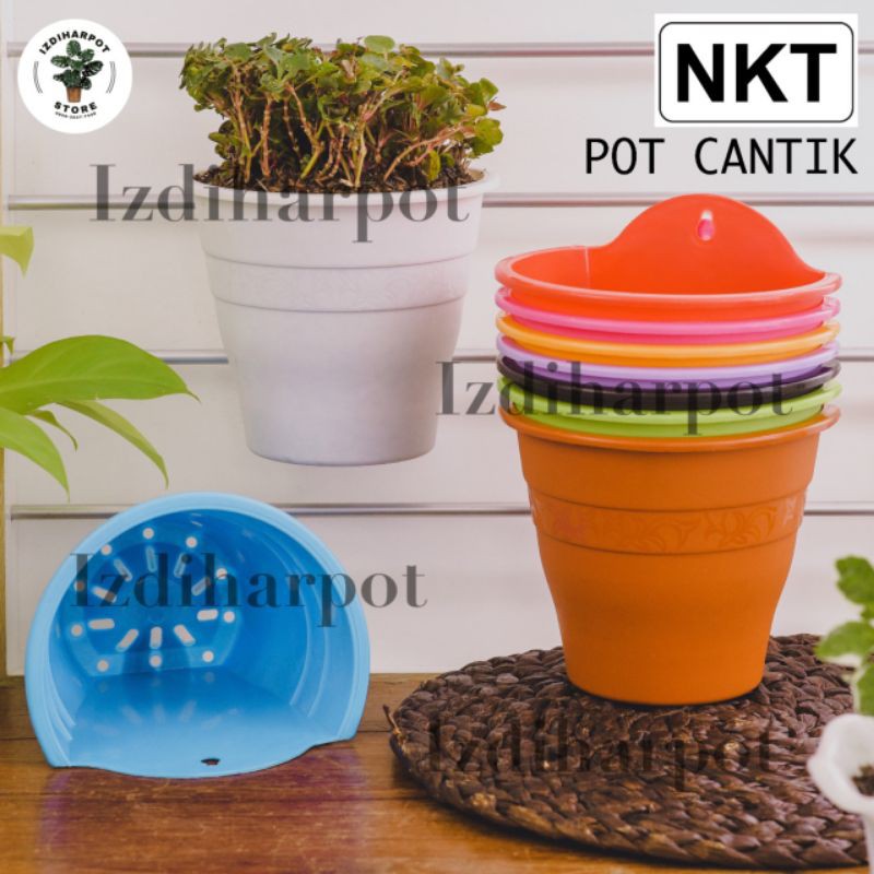 Pot bunga tanaman dinding cantik warna warni - nkt 1708