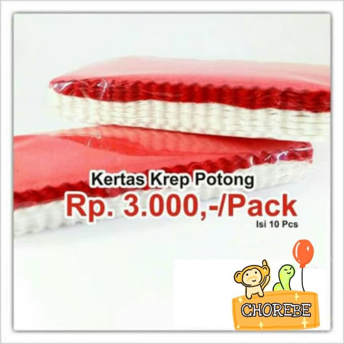 

Kertas Krep Potong Merah Putih / Pita Dekorasi DIRGAHAYU RI / HUT RI