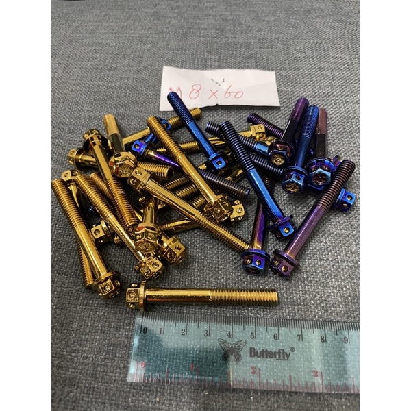 baut probolt flower gold 2tone HENG m8x60 8x60 drat 12 panjang 6cm