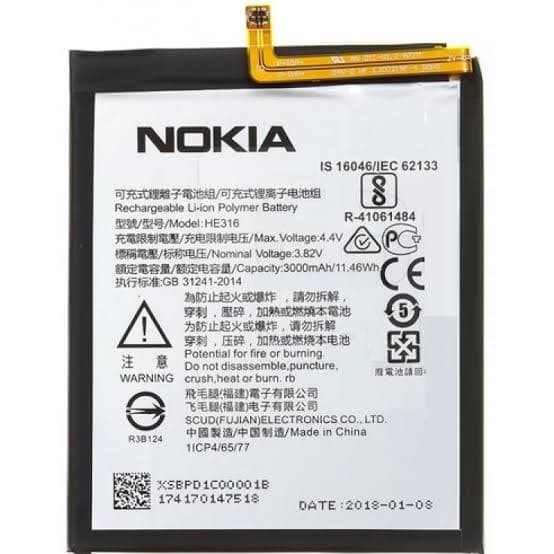 Battery Batre Baterai Nokia 6 HE-317 HE317 HE 317 HE-316 HE316 HE 316 TA-1000 TA-1003