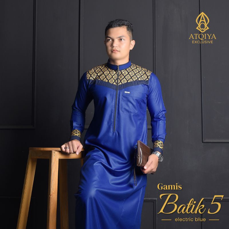 WAJIB PUNYA GAMIS ATQIYA BATIK 5 / GAMIS PRIA / JUBAH LAKI LAKI / GAMIS ELEGAN TRENDY DAN KEKINIAN