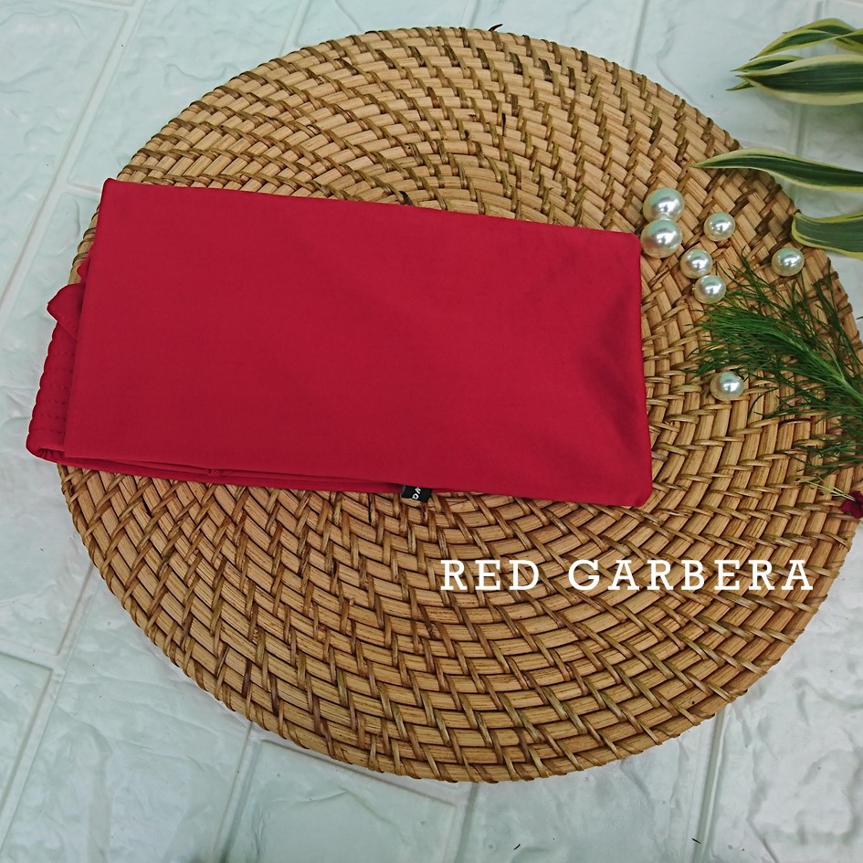 Jilbab Jersey Hijab Instan Bergo Antem Kerudung Pet Anti Tembem original-red garbera
