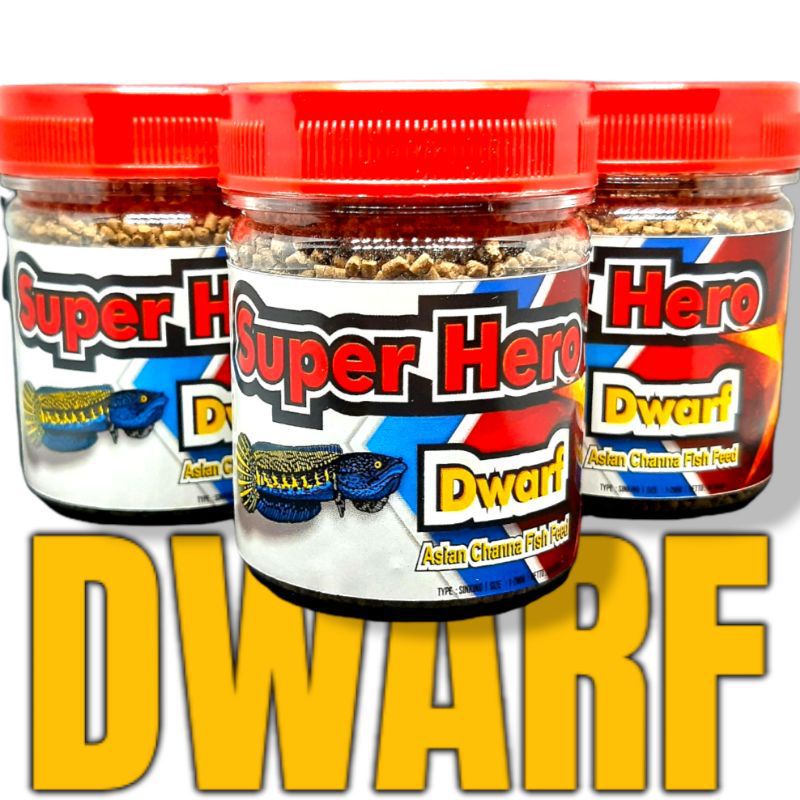 Pelet Channa SUPER HERO DWARF untuk Channa Dwarf plus antioksidan protein 38%