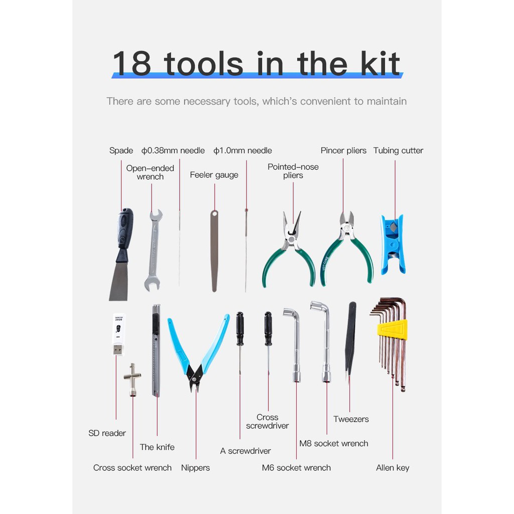 Creality Complete Tool Box Kit for 3D Printer Maintenance