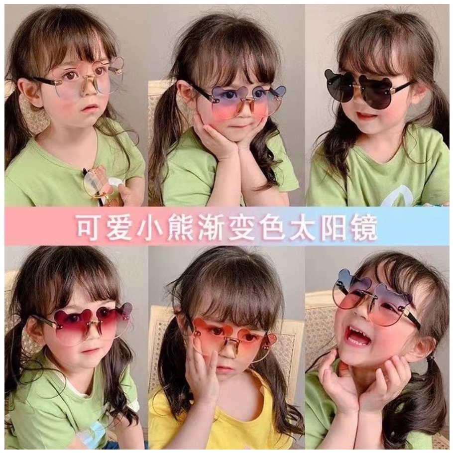 PA KACAMATA BEAR ANAK FASHION KIDS 1 - 8 TAHUN KOREA Kacamata Hitam Anak New Trend Fashion Anak Terbaru NO frame Titanium Telinga Beruang High Quality Import KC025