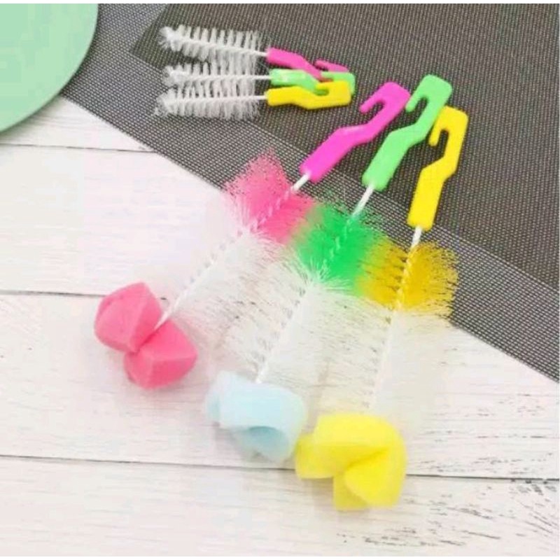 Sikat Botol Susu 2 In 1 Baby Bottle Rotary Brush Pembersih Botol