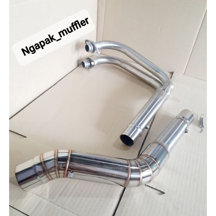 Pipa header Leher Stanles Semi Cacing Knalpot Ninja 250-FI-Karbu-cbr250rr underbelly kolong