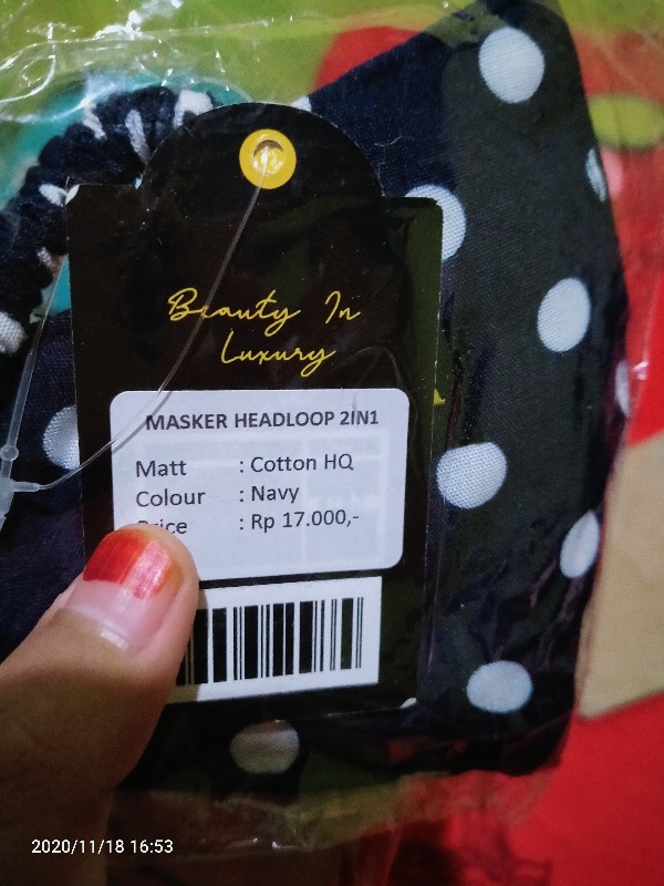 Masker Headloop 2 In 1 By Nadheera/masker Motif