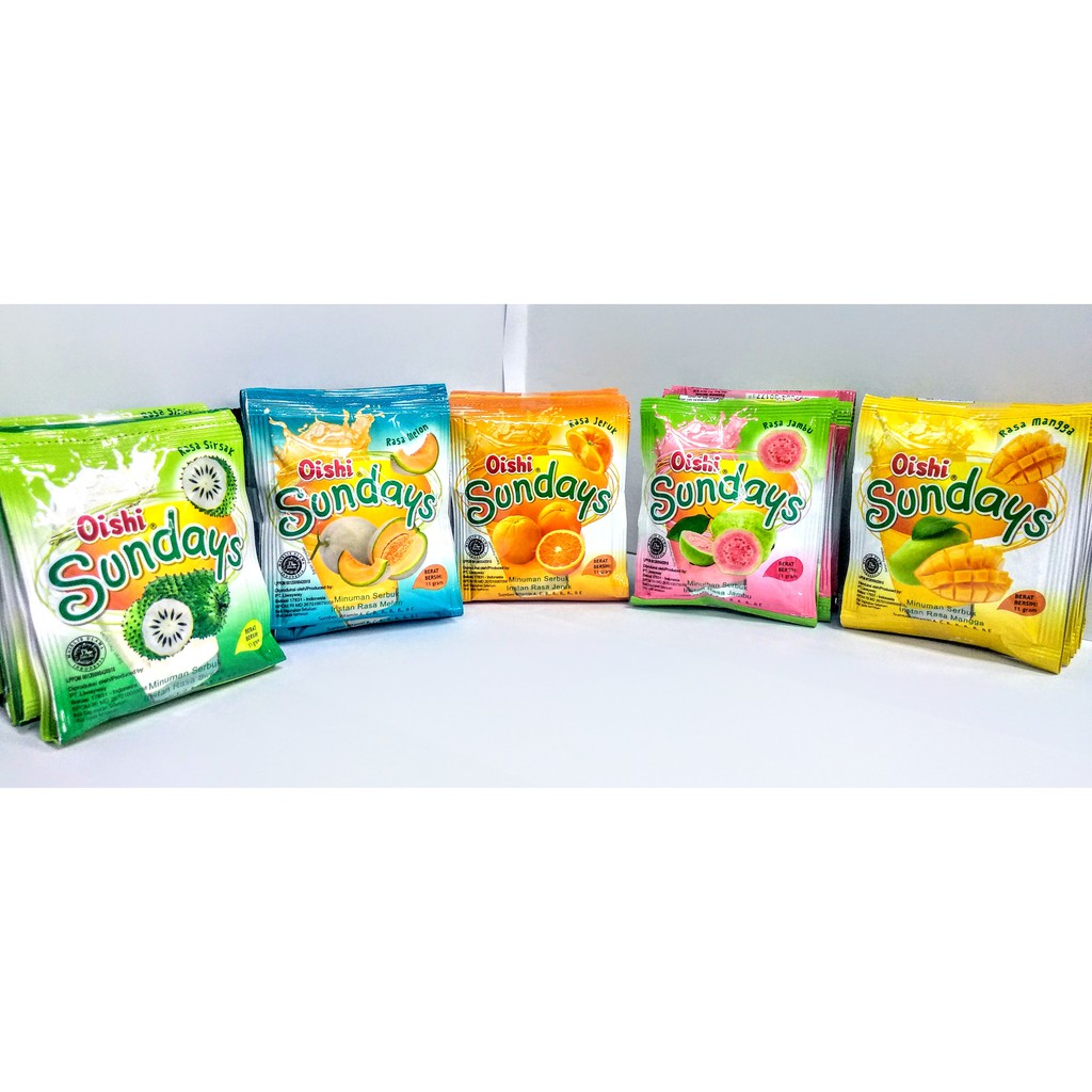 

Sundays Minuman Serbuk Rasa Buah 11 gram 10 sachet/renceng