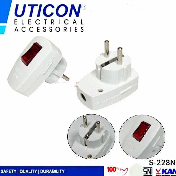 Uticon S-228N Tusuk Kontak / Steker + Saklar