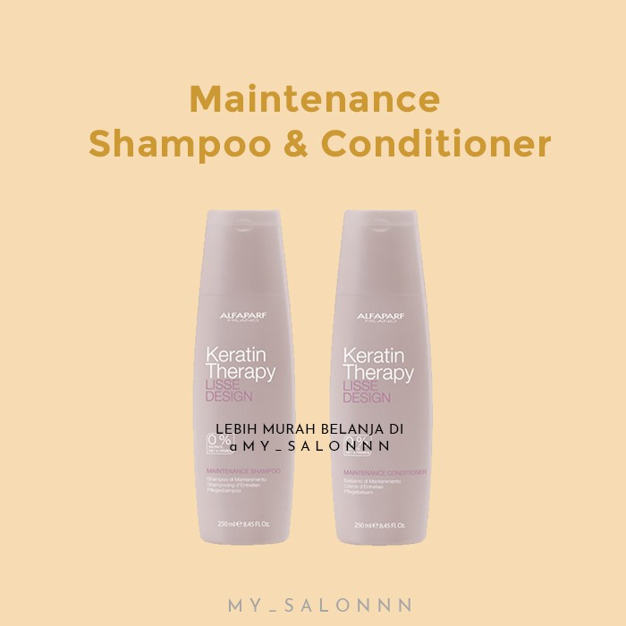 PERAWATAN KERATIN THERAPY SHAMPOO CONDITIONER (ALFAPARF KERATIN THERAPY LISSE DESIGN)