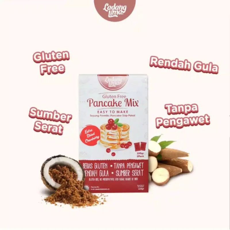 

Ladang Lima Pancake Mix 220 gr (With Extra Topping Cranberry)