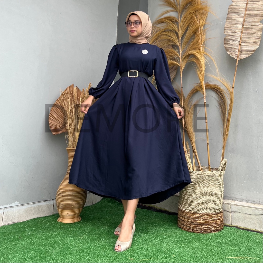 MIDI DRESS MUSLIM MINI DRESS DEWI SHAKILA SEPHORA DRESS FREE BELT DEMORE