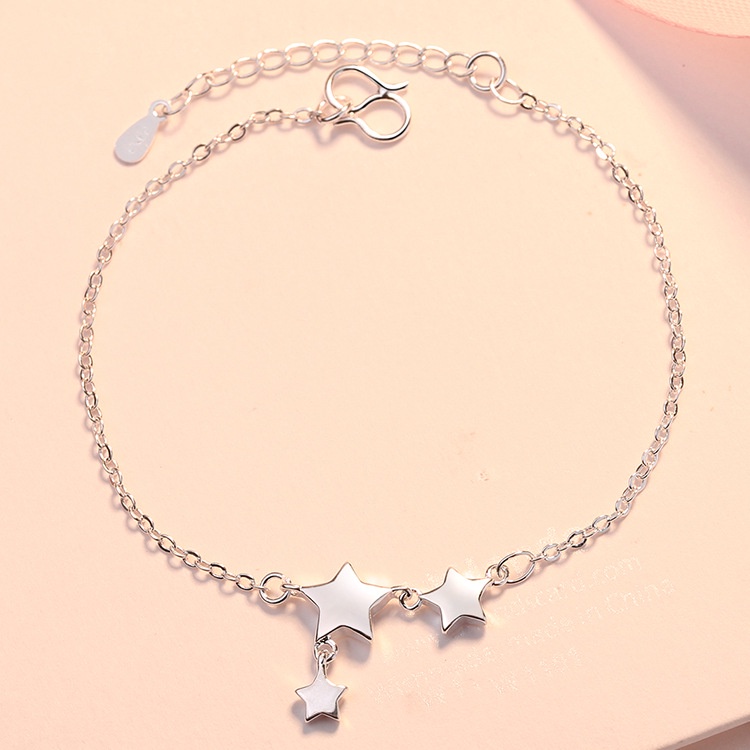 Gelang Tangan Wanita Gelang Perak Titanium Bracelet Premium Sterling Silver Multilayer-GT008 (Big Star)