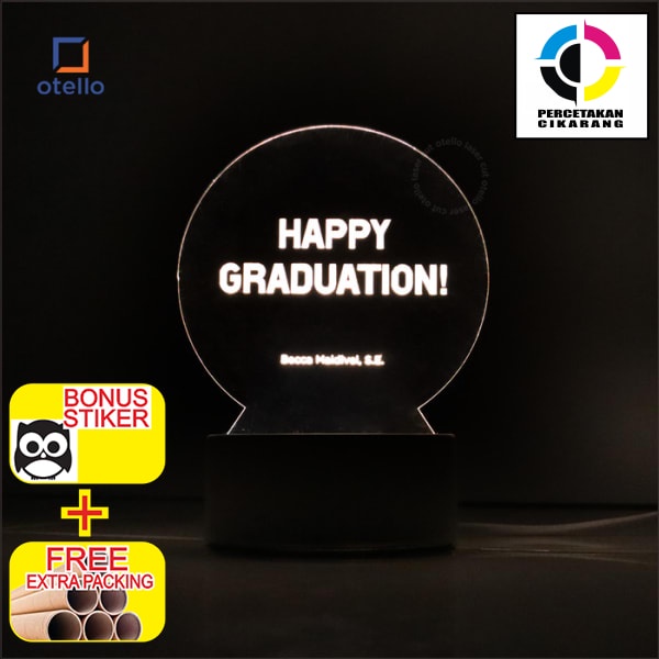 Terlaris Acrylic Night Lamp Hadiah Custom Lampu Tidur Wisuda Graduation Gift Elegan