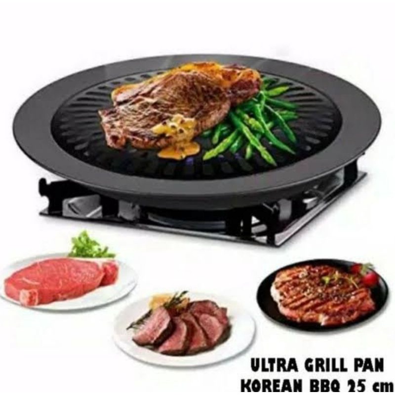 Ultra Grill Pan 32 cm/Tempat Pemanggang Daging BBQ Grill Pan Anti Lengket 32 cm