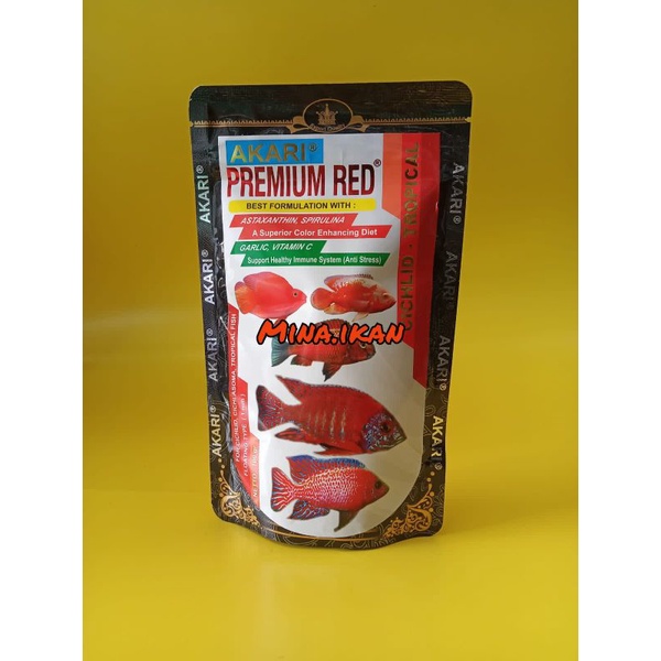 Akari Premium Red Cichlid 100g Ciklid Pakan Pelet Ikan Tropis Merah