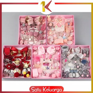 SK C19 Ikat Rambut Karet Pita Anak 18 in 1 Jepit Rambut SK C19 Ikat Rambut Karet Pita Anak 18 in 1 Jepit Rambut