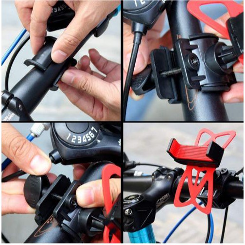 Holder HP Sepeda Motor Bracket Holder HP Stang Sepeda Anti Goyang 360