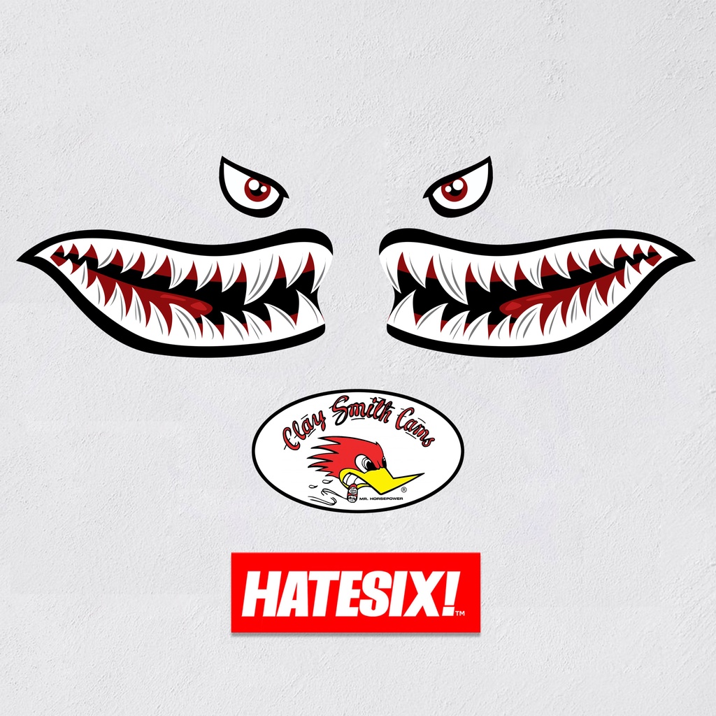 Sticker Stiker Decal Tank motor Hiu nose art Hatesix