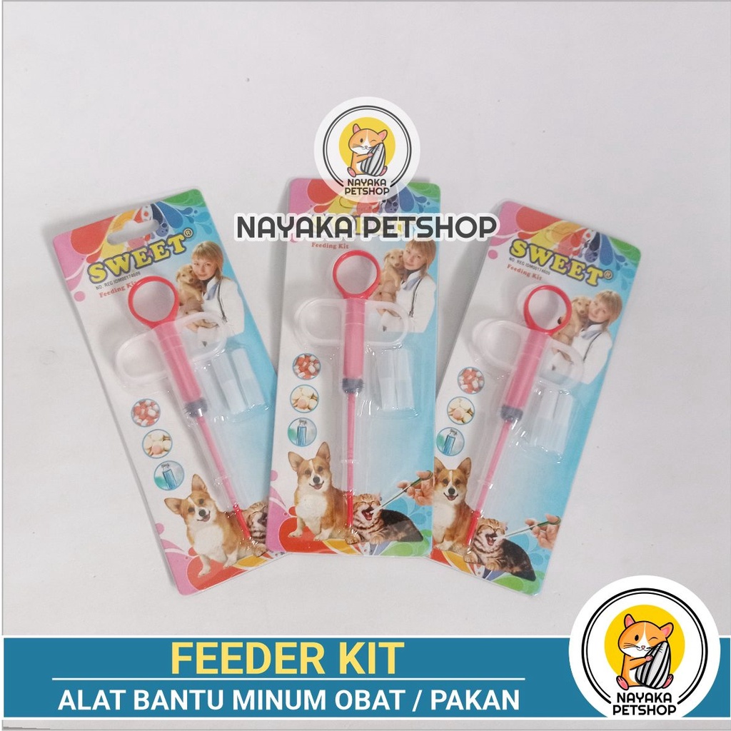 Feeding Kit Alat Bantu Minum Obat Kucing Pelontar Pil Anjing Kelinci Bantu Makan Musang Suntikan Hewan