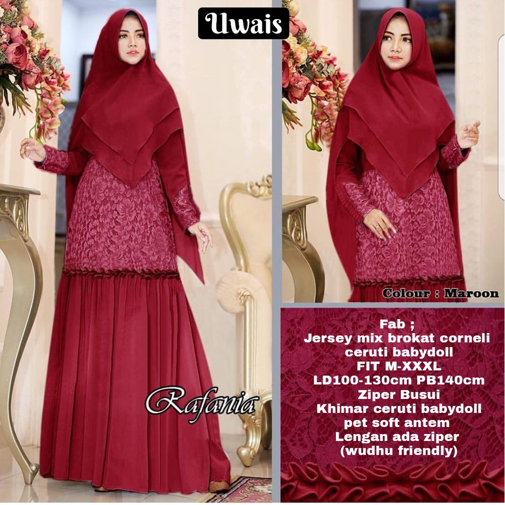 RAFANIA GAMIS SYARI SET ORIGINAL UWAIS