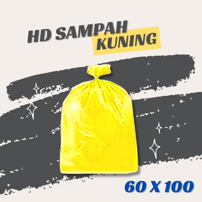 Plastik HD Sampah Warna Kuning Ukuran 60x100/ Kantong Sampah Medis