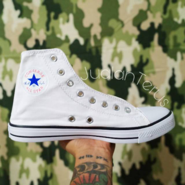 Sepatu Converse Allstar High Putih List Hitam
