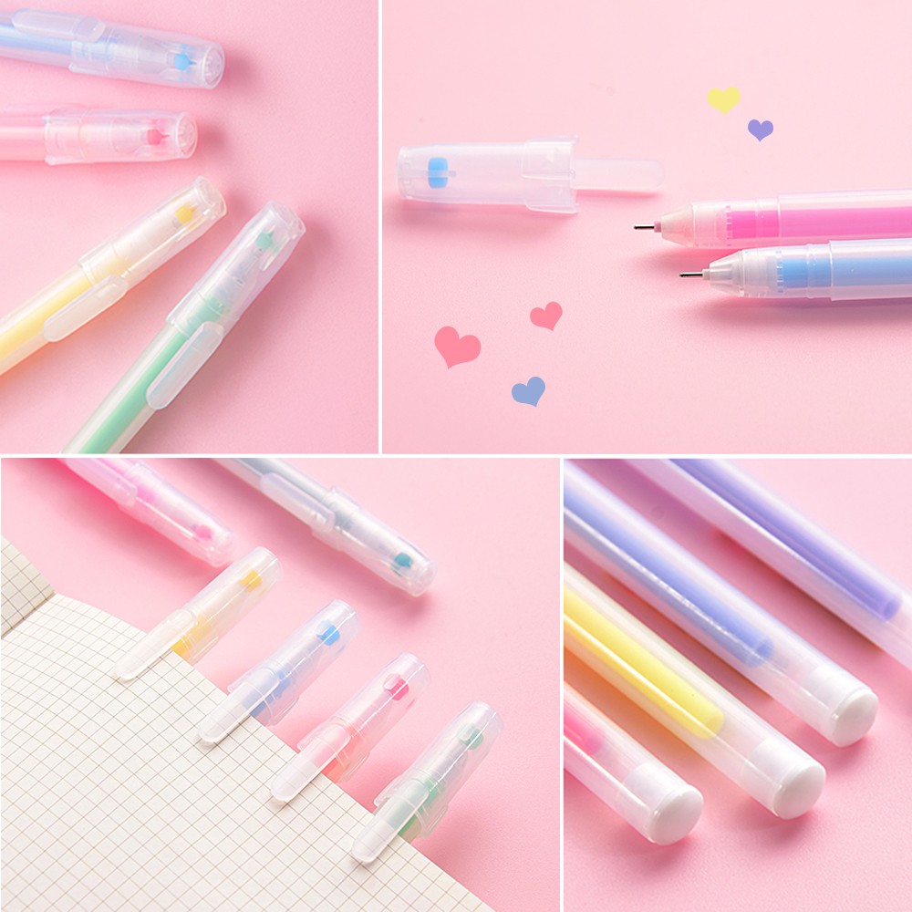 【TK】12colors Candy Color Gel Ink Pens Set Colorful Gel Pen 0.5mm Student Color Journal Pen Writing Supplies School Stationery Cute Ink Pen