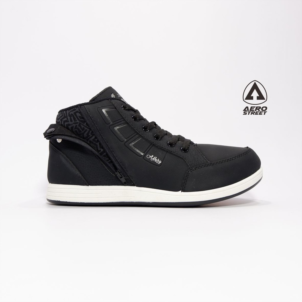 Aerostreet 37-42 Adlery Hitam Putih - Sepatu Sneakers Casual Sport Sekolah Pria Wanita Aero Street