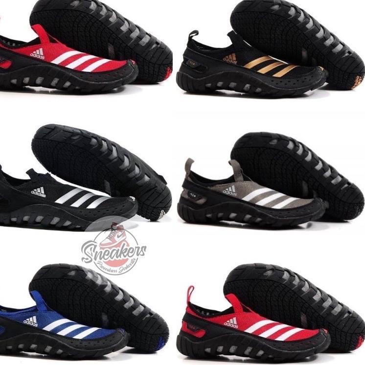 Langsung Beliii.. Sepatu Pria Slip On Adidas Jawpaw Slop Tanpa Tali / Sepatu Sepeda Slip on Slop