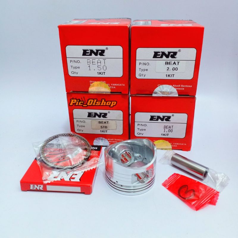 Piston Kit Set Honda BEAT SCOOPY SPACY ( Karbu )  Os : STD - 0.50 - 1.00 - 150 - 2.00  Original ENR-1