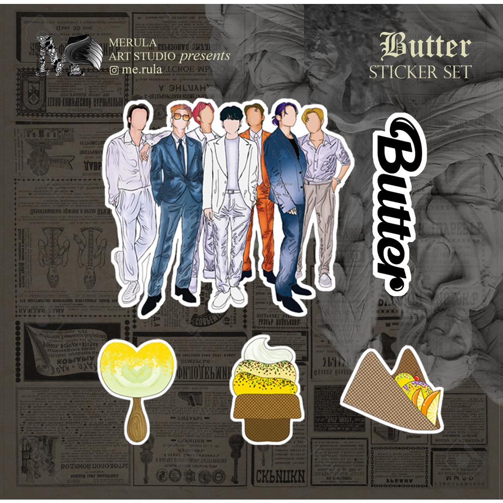 BTS Butter Illustration Sticker Set